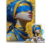 Blindfolded Woman JigsawPuzzle 1000 Pieces for Teenagers,Stress Reliever Difficult Challenge Unique Home Decor And Gifts 38x26cm