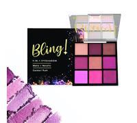 Bling 9 in 1 Eyeshadow Palette - Cocktail Rush | Matte & Metallic Shades | Highly Pigmented, Long Lasting & Easily Blendable Eye Makeup | Lightweight Eyeshadow Kit, 9g (Pack Of 1)
