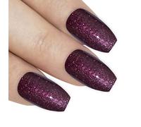 Bling Art Ballerina False Nails Fake Coffin Gel Red Brown Acrylic Long 24 Tips