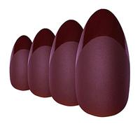 Bling Art False Nails Brown Matte Almond Stiletto 24 Fake Long Acrylic Tips