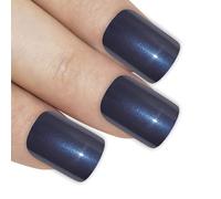 Bling Art False Nails French Fake Glitter Grey Squoval Acrylic Medium Tips