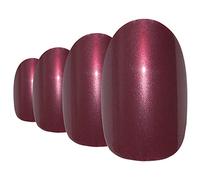 Bling Art Oval False Nails Fake Acrylic Glitter Red Brown Full Cover Medium Tips