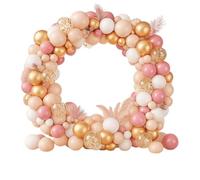 Bling & Bash Balloon Arch Garland Kit - 125Pcs Rose Gold, White, Apricot & Red Balloons with Gold Confetti - 5/10/12 Inch Latex Balloons for Birthday, Wedding, Baby Shower & Party Decorations