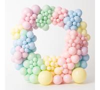 Bling & Bash Pastel Macaron Balloon Arch Kit - 178 PCS Balloon Garland Party Decoration Set with Arch Accessories & Knotter for Birthday, Wedding, Baby Shower & Graduation