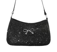 Bling Black Sequin Purse Evening Bags for Women Ladies Sparkling Party Prom Cute Hobo Clutch Handbag Bag