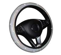 Bling Bling Car Accessories Interior Steering Wheel Cover,Vehicle Hubs Not Moves Steering-wheel Case For Polo E5 X45 Auto Accessories Styling(Bianco)