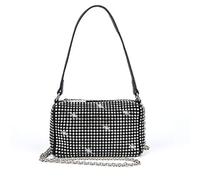 Bling Bling Crystals Evening Clutch Bag for Women Girls Sparkling Crossbody Bag Wedding Prom Party Club Purses Handbags, Black&white Diamonds, M