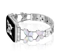 Bling Butterfly Bracelets Compatible with Apple Watch Strap for Women 38 mm 40 mm 41 mm 42 mm, Elegant Glitter Metal Designer Jewellery for iWatch Series SE 11 10 9 8 7 6 5 4 3, No metal