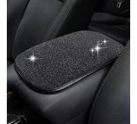 Bling Car Armrest Pad with Diamond Rhinestones Universal Center Console Cover Protector Car Interior Accessories Women Black