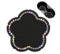 Bling Car Coaster, Coaster with Cup Holder, Car CP Holder Coaster with Bling Rhinestones, Automotive Cup Mat for Road Trip Vehicle Decoration