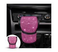 Bling Car Gear Shift Knob Cover with Rhinestones, Anti-Slip Comfortable Handbrake Cover, Diamond Set Shifter Cover for Women, Universal Fit Auto Interior Accessories for Van, Truck