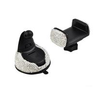 Bling Car Phone Holder Dashboard Suction Cup White for crystal Rhinestone Phone Mount for Car Vent Clip Adjustable Car Phone Stand for Girls White Bling Suction Dashboard Phone Holder with for Air