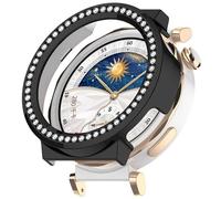 Bling Case Compatible with Huawei Watch GT 5 42mm Cover Hard PC Crystal Diamonds Rhinestone Protective Bumper Shell for Huawei Watch GT 5 42mm Smartwatch, No Screen Protector (Black)