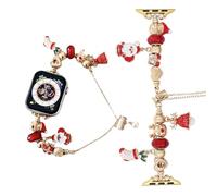 Bling Christmas Watch Band for Women, Mental Christmas Watch Bracelets for Women Compatible with Apple Watch Band Series 1/2/3/4/5/6/7/8/9/10 Ultra (Gold, 38/40/41mm)