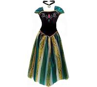 Bling Closet Queen Princess Adult Women Coronation Dress Fancy Party Dress Halloween Cosplay Costume (Green,S)