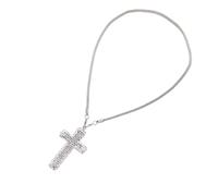 Bling Cross Car Hanging Ornament, Rhinestone Sparkly Crystal Cross Rear View Mirror Charm Diamond Religious Rearview Hanging Pendant for Car Interior Decoration Accessories & Christian Gift