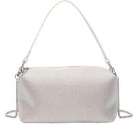 Bling Crystal Shoulder Sparkling Glitter Crossbody Women's Evening Handbag Rhinestone Clutch Bridal Wedding Purse(Beige)