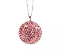 Bling Diamond Crystal Ball Car Rear View Mirror, Rhinestone Home Decor Ornament, Crystal Sun Catcher Decoration Charm for Pickup, SUV,Universal Car (Pink)