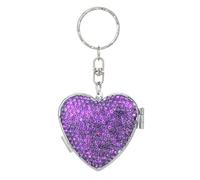 Bling Diamond Heart-Shaped Box Drug Storage Medicine Box Sparkle Double Compartment Organiser for Storing Pill and Various Small Items Adapt for Women (Purple)