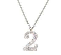 Bling Diamond Lucky Numbers Car Decor for Rearview Mirror, Crystal Charm Diamond Pendant,Adapt Rear View Mirror Cute Crystal Pendant Girly Gifts (Number 2)