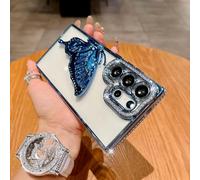Bling Diamond Plating Butterfly Case for Samsung Galaxy S25 S24 S23 S22 Plus Ultra A16 A06 A55 A35 A25 A54 Glitter Cover(For Samsung Galaxy S24+/4)