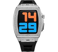 Bling Diamond Watch Cover Case Modification Kit，For 45MM 44MM Rubber Strap Jewelry Metal Case Women，For IWatch SE 8 7 6 4 5 4 Replacement Band