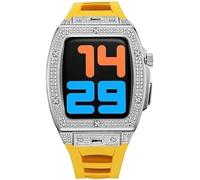 Bling Diamond Watch Cover Case Modification Kit，For 45MM 44MM Rubber Strap Jewelry Metal Case Women，For IWatch SE 8 7 6 4 5 4 Replacement Band