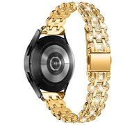 Bling Dressy Watch Bands Compatible with Michael Kors Access Gen 4 MKGO/MKGO Gen 5E 43mm for Women,20MM Crystal Diamond Metal Bracelet Strap Jewelry Watch Band (Gold)