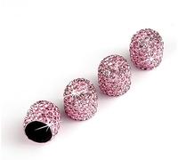 Bling Dust Caps, 4 Pack Sparkling Handmade Crystal Diamond Rhinestone Car Tyre Valve Caps Universal Bling Car Valve Stem Covers Chrome Attractive Dustproof (pink)