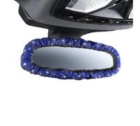 Bling - Elastic Rearview Mirror Cover with Glass for Women, Universal Rearview Mirror Accessories for Most Cars, SUVs, Trucks(Blue)