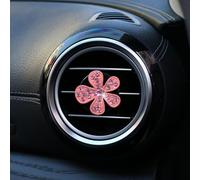 Bling Flower Air Vent Clips,Cute Daisy Air Fresheners, Diffuser with Rhinestone Interior Decoration Charm, Diamond Decor Accessories for Women Girls (Pink,1Pcs)