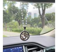 Bling Golden OM Rhinestone Pendant for Car Interior Rearview Mirror, Car Hanging Yoga Meditation Charm Ornament, Bedazzled Car Accessories