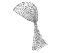 Bling Hollow Headdress Veil Cap Fishnet Elastic Headband with Rhinestone Hollow Mesh Headpiece Hair Hoop Crystal Turban Cap Shining Flapper Head Wrap Head Scarf Hair Accessories for Women Girl