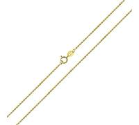 Bling Jewelry 1mm Fine Thin Yellow Gold Plated .925 Sterling Silver Diamond-Cut Cuban Cable Link Chain Necklace for Women Teens -Nickel-Free 16 Inch Length