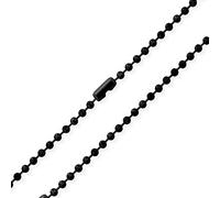 Bling Jewelry 3MM Stainless Steel Plated Black Shot Beaded Ball Chain Necklace For Men For Teen 18 Inch