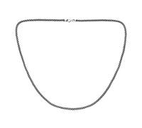 Bling Jewelry Bali Style Thin .925 Sterling Silver Coreana Black Antiqued Popcorn Chain Necklace for Men and Women, 3MM, 18 Inch