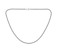 Bling Jewelry Bali Style Thin Rope Twist Black Oxidized Antiqued Chain Necklace For Women 1MM .925 Sterling Silver 18 Inch