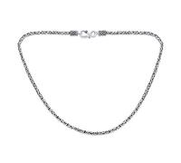 Bling Jewelry Balinese Handmade Strong 3MM Thick Oxidized .925 Sterling Silver Byzantine Bali Chain Necklace For Women 18 Inch Indonesian S Hook Made In Thailand
