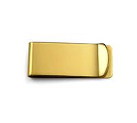 Bling Jewelry Basic Personalized Customizable Engravable Large Wide Strong Simple Plain Men Money Clip Card Holder for Men Teens Father Gold Tone Stainless Steel
