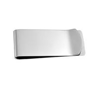 Bling Jewelry Basic Personalized Customizable Engravable Large Wide Strong Simple Plain Men Money Clip Card Holder for Men Teens Father Silver Tone Stainless Steel