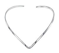 Bling Jewelry Basic Simple Slider Choker V Shape Collar Statement Necklace For Women .925 Silver Sterling Add Your Pendant 3MM