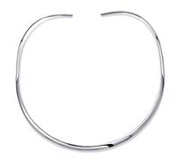 Bling Jewelry Basic Simple Thin Flat Choker Slider Open Collar Contoured Statement Necklace For Women .925 Silver Sterling Add Pendant 3MM