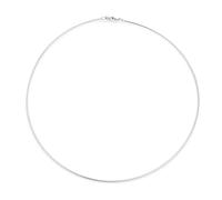 Bling Jewelry Basic Simple Thin Slider Omega Cubetto Chain Snake Choker Flex Collar Necklace For Women .925 Silver Sterling Add Pendant 16"