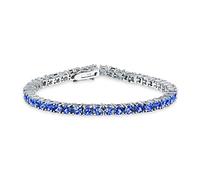 Bling Jewelry Blue CZ Sapphire Tennis Bracelet 7 in