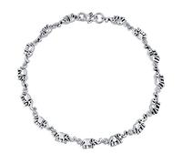 Bling Jewelry Boho Multi Lucky Caravan of Elephants Anklet Charm Ankle Bracelet For Women Teens Bali Style Oxidized .925 Sterling Silver 10 Inch