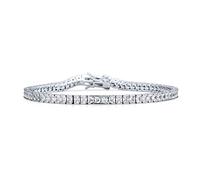Bling Jewelry Bridal Simple Classic Cubic Zirconia Square Clear Brilliant Princess Cut AAA CZ Tennis Bracelet For Women For Prom .925 Sterling Silver