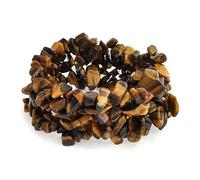 Bling Jewelry Brown Tiger Eye Chip Stone Wide Chunky Cluster Multi Strand Stretch Statement Bracelet For Women