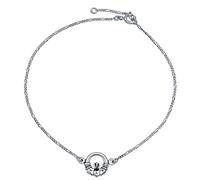 Bling Jewelry Celtic Heart Claddagh Anklet Figaro Chain Ankle Bracelet For Women Teens Oxidized .925 Sterling Silver Adjustable
