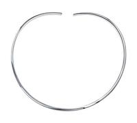 Bling Jewelry Classic Simple Plain Flat Slider Contoured Collar Curved Choker Necklace For Women Polished.925 Silver Sterling Add Pendant 2MM