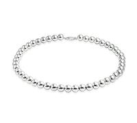 Bling Jewelry Classic Simple Plain Hand Strung 10MM Round .925 Sterling Silver Ball Bead Strand Necklace For Women Shinny Polished 18 Inch